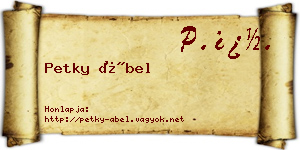 Petky Ábel névjegykártya